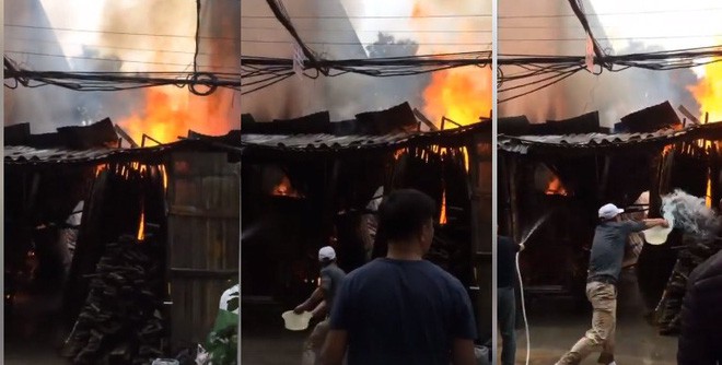 Hà Nội: Cháy nhà tạm ngày 30 Tết, hàng xóm vội bỏ việc mua sắm hô hào nhau dập lửa